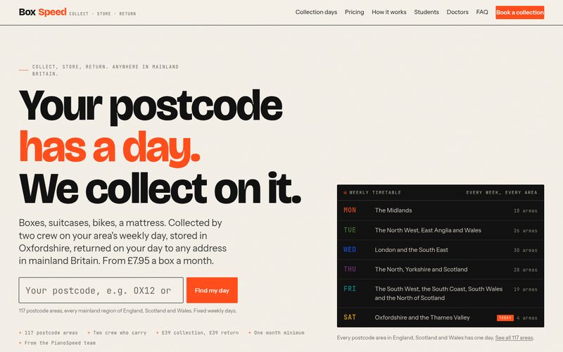 BoxSpeed homepage, built by AI Speed